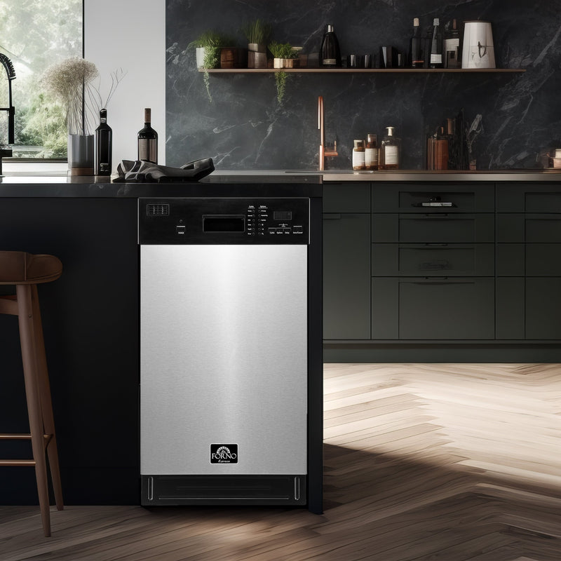 FORNO Polo 18" Built-in Dishwasher in Stainless Steel, FDWBI8041-18S