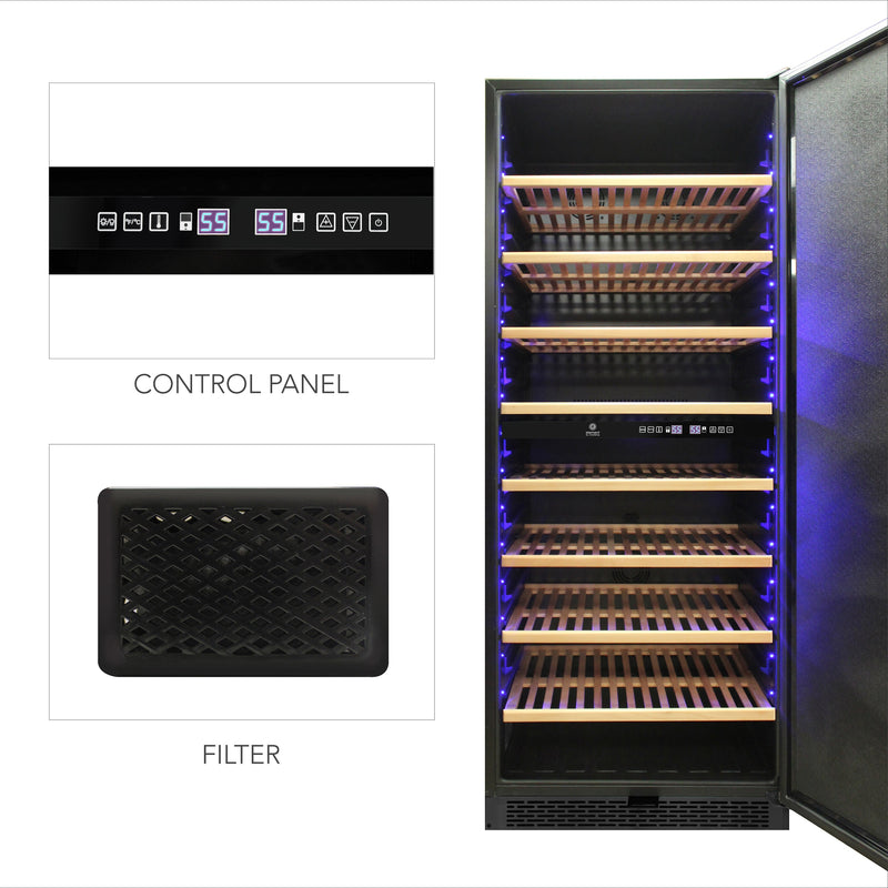 Vinotemp 300-Bottle Garage Wine Cooler with Dual Zone Cooling & Digital Control Panel Vinotemp