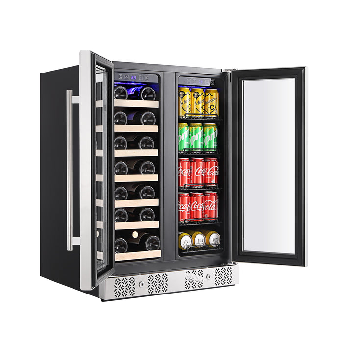 Empava BR03D 24" Dual Zone Wine and Beer Fridge Beverage Cooler