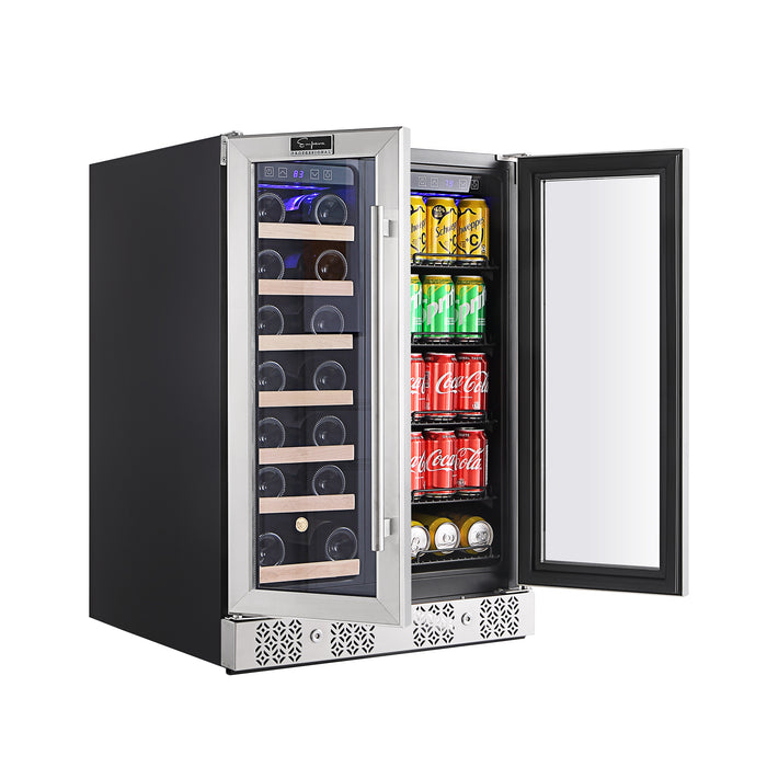 Empava BR03D 24" Dual Zone Wine and Beer Fridge Beverage Cooler