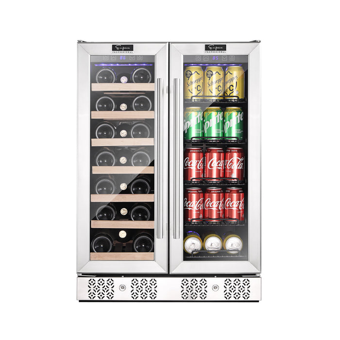 Empava BR03D 24" Dual Zone Wine and Beer Fridge Beverage Cooler