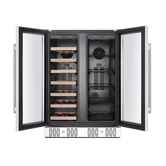 Empava BR03D 24" Dual Zone Wine and Beer Fridge Beverage Cooler