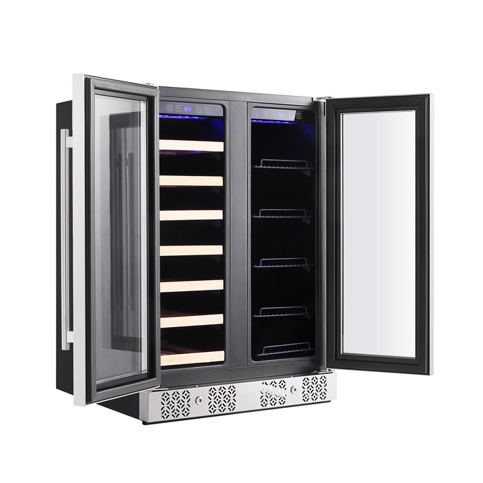 Empava BR03D 24" Dual Zone Wine and Beer Fridge Beverage Cooler