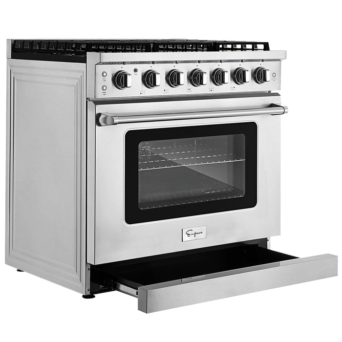 Empava 36GR11 36 in. Pro-Style Slide-in Single Oven Gas Range