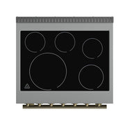 FORNO Paolo 30" Freestanding Electric Range in White, 4.38 cu.ft. with Antique Brass Handles, FFSEL6011-30WHT FORNO