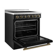 FORNO Paolo 30" Freestanding Electric Range in Black, 4.38 cu.ft. True Convection Oven, FFSEL6011-30BLK FORNO