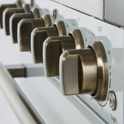 FORNO Paolo 30" Freestanding Electric Range in White, 4.38 cu.ft. with Antique Brass Handles, FFSEL6011-30WHT FORNO