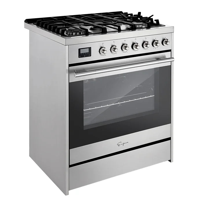 Empava EMPV-30GR06 30" Freestanding Gas Range - 5 cu.ft Single Oven with 5 Burners