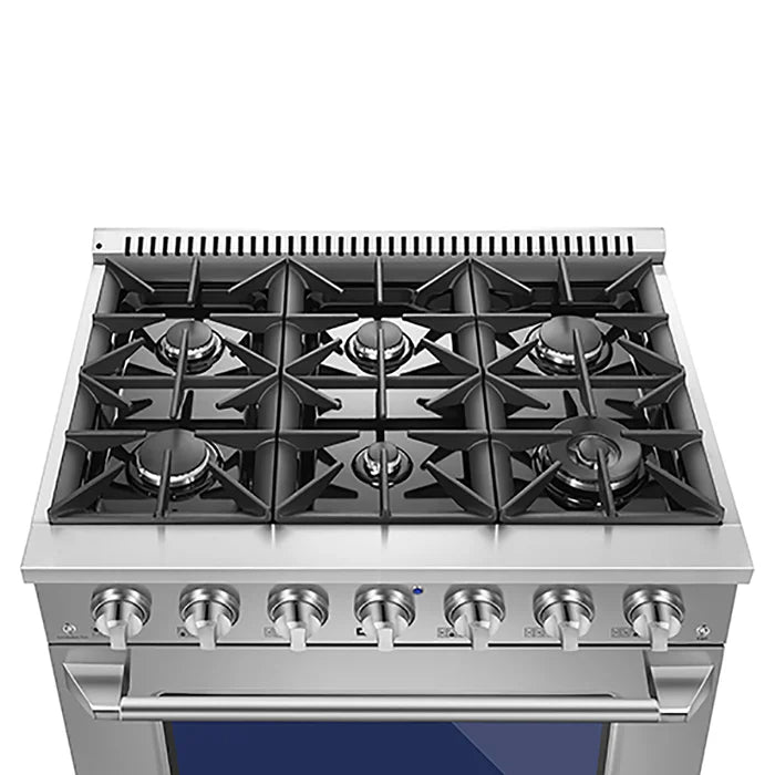 Empava EMPV-36GR08 36" Slide-In Natural Gas Range - 5.2 cu.ft Single Oven with 6 Burners
