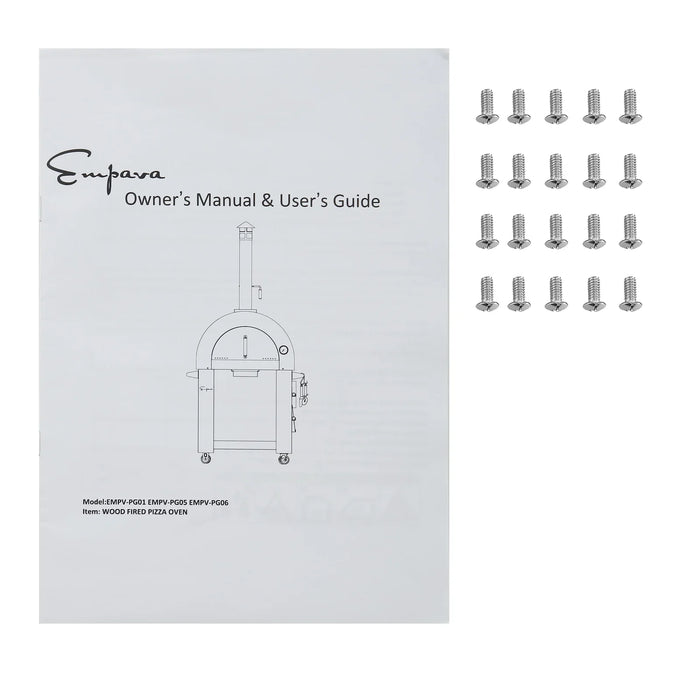Empava EMPV-PG01 Outdoor Wood Fired Pizza Oven - Stainless Steel with Thermometer
