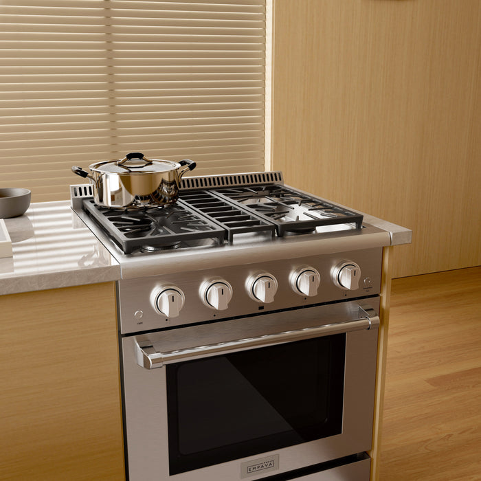 Empava EMPV-30GR03 30" Slide-In Natural Gas Range - 4.2 cu.ft with 4 Burners