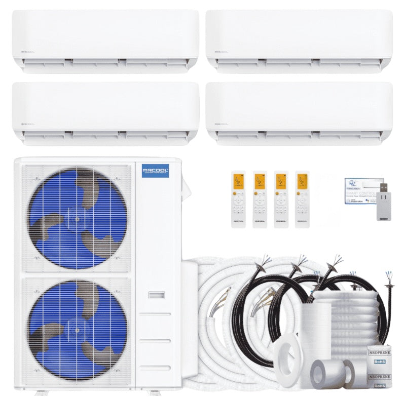 MRCOOL® DIY 5th Gen Multi-Zone 6-Zone 48,000 BTU 21.5 SEER2 (6K + 6K + 9K + 18K), 4x 16ft line sets, Ductless Mini-Split Heat Pump System – Model DIYM448HPW03D00 MRCOOL®