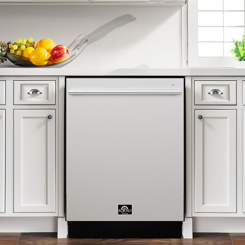 FORNO Romano 24" Built-In Tall Tub Dishwasher in Stainless Steel, FDWBI8035-24S