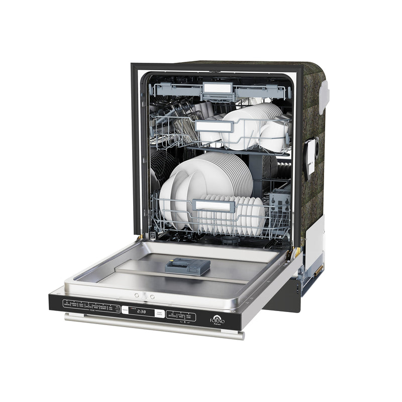 FORNO Romano 24" Built-In Tall Tub Dishwasher in Stainless Steel, FDWBI8035-24S