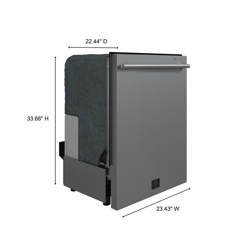 FORNO Romano 24" Built-In Tall Tub Dishwasher in Stainless Steel, FDWBI8035-24S