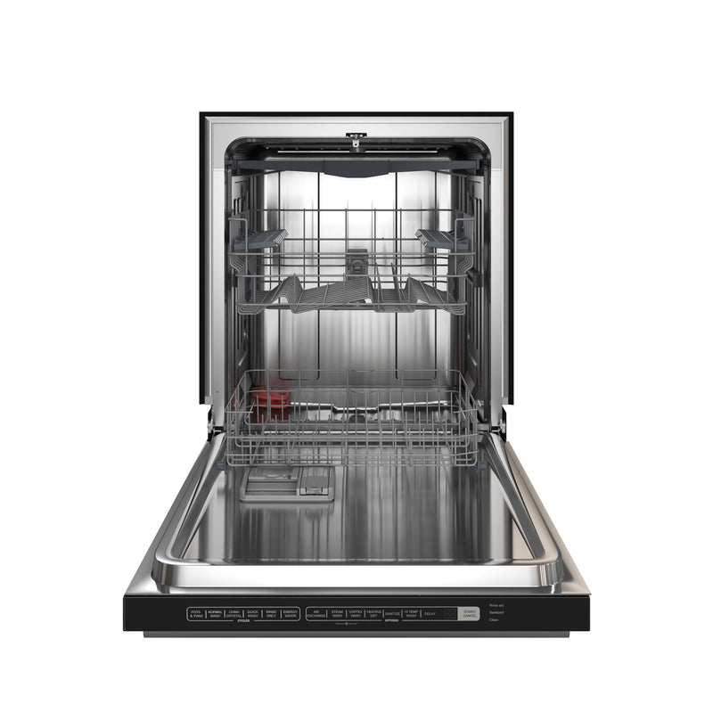FORNO Espresso Pozzo 24" Built-In Dishwasher in Black with Stainless Steel Handles, FDWBI8067-24BLK