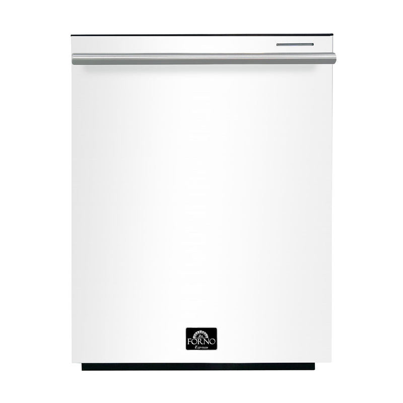 FORNO Espresso Pozzo 24" Built-In Dishwasher in White with Stainless Steel Handles, FDWBI8067-24WHT