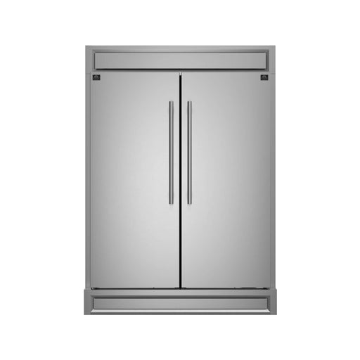 FORNO Maderno 60" 2-28 " Wide Units with Decorative Trim - 84" High Convertible Refrigerator/Freezer, 27.2 cu.ft, FFFFD1722-60S FORNO