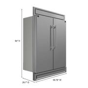 FORNO Maderno 60" 2-28 " Wide Units with Decorative Trim - 84" High Convertible Refrigerator/Freezer, 27.2 cu.ft, FFFFD1722-60S FORNO