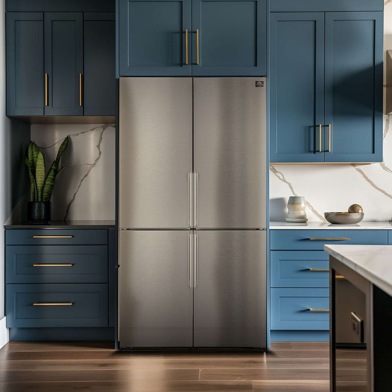 FORNO Guardia 46.8" 21.6 cu. ft. Side-By-Side Refrigerator with Bottom Freezer in Stainless Steel- FFFFD1778-48 FORNO