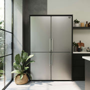 FORNO Guardia 46.8" 21.6 cu. ft. Side-By-Side Refrigerator with Bottom Freezer in Stainless Steel- FFFFD1778-48 FORNO