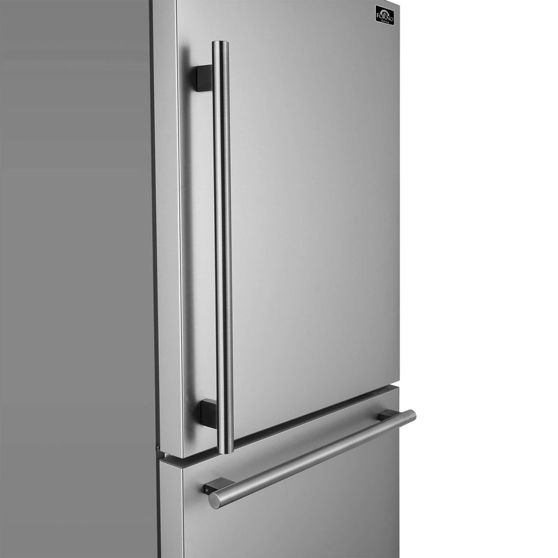 FORNO Milano Espresso 31" Stainless 17.2 cu. ft. Right Swing Bottom Freezer Refrigerator, FFFFD1785-31S FORNO