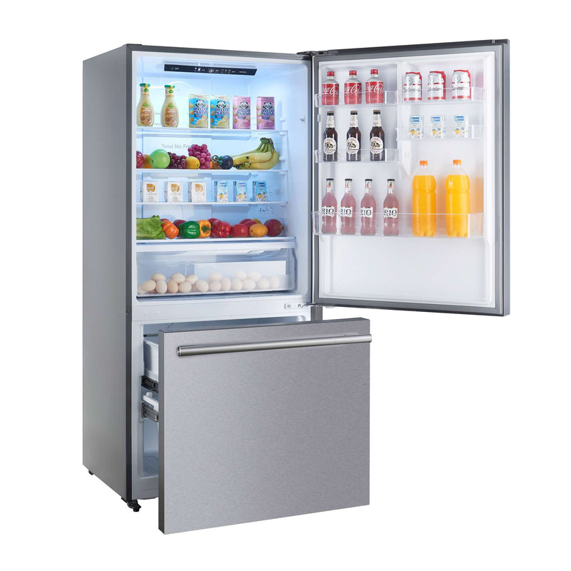 FORNO Premium 2-Piece Kitchen Bundle - Leonardo Espresso 30" Stainless Steel Range, 31" Stainless Steel Bottom Freezer Refrigerator, FBDL-003-01US FORNO