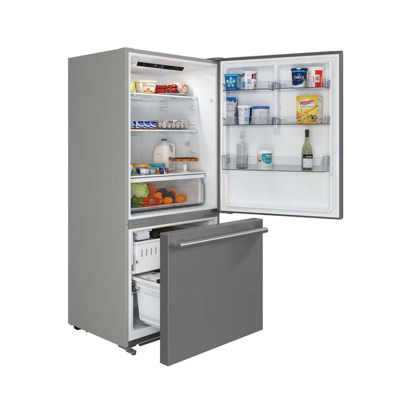 FORNO Milano Espresso 31" Stainless 17.2 cu. ft. Right Swing Bottom Freezer Refrigerator, FFFFD1785-31S FORNO