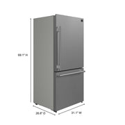 FORNO Milano Espresso 31" Stainless 17.2 cu. ft. Right Swing Bottom Freezer Refrigerator, FFFFD1785-31S FORNO