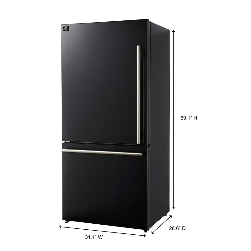 FORNO Milano Espresso 31" Black with Ice Maker, FFFFD1786-31BLK FORNO