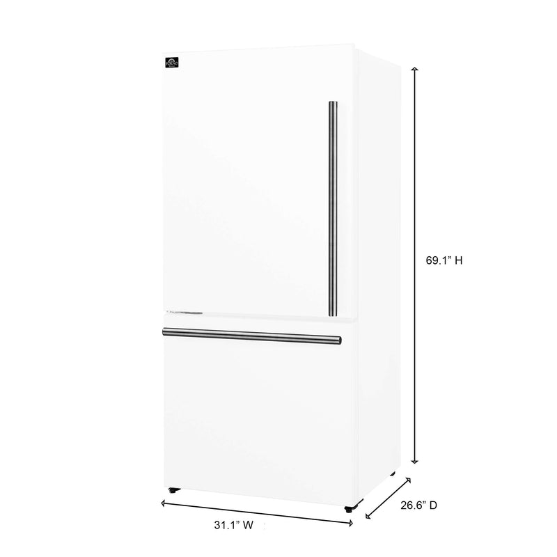 FORNO Milano Espresso 31" White with Ice Maker, FFFFD1786-31WHT FORNO