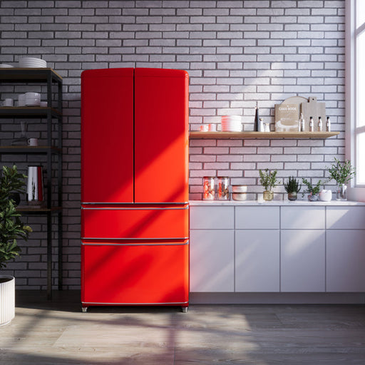 FORNO Luigi 18 cu.ft. French Door Refrigerator Red, Handle-Free Design, FFFFD1791-33RED FORNO