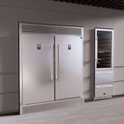 FORNO Rizzuto 2-Piece 56-Inch Convertible Refrigerator/Freezer Set, 27.6 cu.ft. with Decorative Grill - 60-Inch Wide, FFFFD1933-60S FORNO