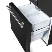 FORNO Gallipoli Epsresso 30"-Wide Black French Door Refrigerator with Bottom Freezer 17.5 Cu. Ft. Capacity - No Frost with Ice Maker, FFFFD1974-31BLK FORNO
