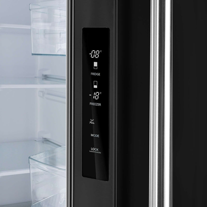 FORNO Gallipoli Epsresso 30"-Wide Black French Door Refrigerator with Bottom Freezer 17.5 Cu. Ft. Capacity - No Frost with Ice Maker, FFFFD1974-31BLK FORNO
