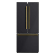 FORNO Gallipoli Epsresso 30"-Wide Black French Door Refrigerator with Bottom Freezer 17.5 Cu. Ft. Capacity - No Frost with Ice Maker, FFFFD1974-31BLK FORNO