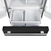FORNO Gallipoli Epsresso 30"-Wide Black French Door Refrigerator with Bottom Freezer 17.5 Cu. Ft. Capacity - No Frost with Ice Maker, FFFFD1974-31BLK FORNO