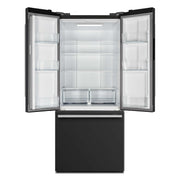 FORNO Gallipoli Epsresso 30"-Wide Black French Door Refrigerator with Bottom Freezer 17.5 Cu. Ft. Capacity - No Frost with Ice Maker, FFFFD1974-31BLK FORNO