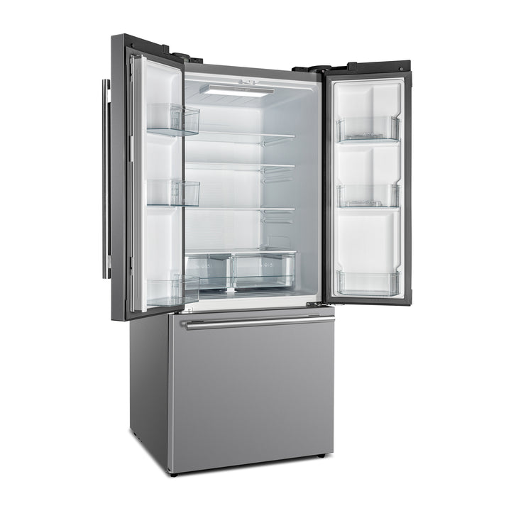 FORNO Gallipoli 30" 17.5 cu. ft. French Door Refrigerator in Stainless Steel with Ice Maker- FFFFD1974-31SB FORNO