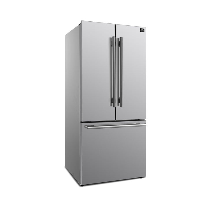 FORNO Gallipoli 30" 17.5 cu. ft. French Door Refrigerator in Stainless Steel with Ice Maker- FFFFD1974-31SB FORNO