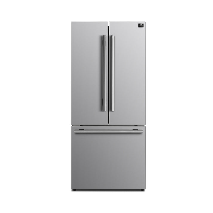 FORNO Gallipoli 30" 17.5 cu. ft. French Door Refrigerator in Stainless Steel with Ice Maker- FFFFD1974-31SB FORNO