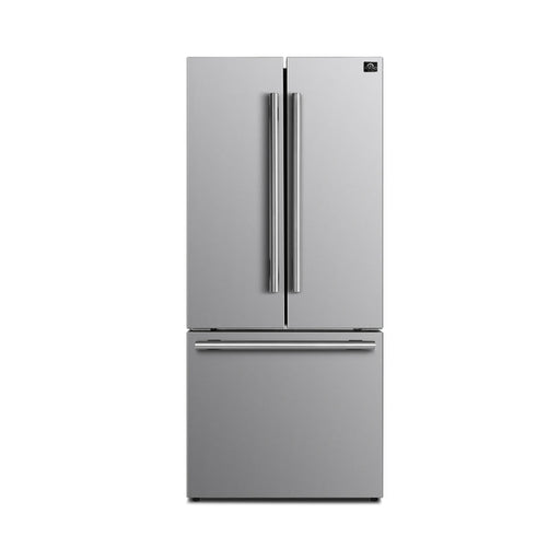 FORNO Gallipoli 30" 17.5 cu. ft. French Door Refrigerator in Stainless Steel with Ice Maker- FFFFD1974-31SB FORNO
