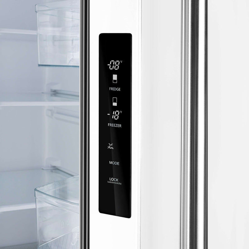 FORNO Gallipoli Espresso 30"-Wide White French Door Refrigerator with Bottom Freezer 17.5 Cu. Ft. Capacity - No Frost with Ice Maker, FFFFD1974-31WHT FORNO
