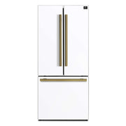 FORNO Gallipoli Espresso 30"-Wide White French Door Refrigerator with Bottom Freezer 17.5 Cu. Ft. Capacity - No Frost with Ice Maker, FFFFD1974-31WHT FORNO