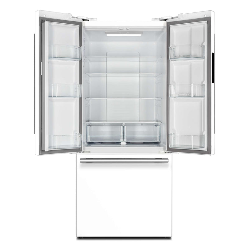 FORNO Gallipoli Espresso 30"-Wide White French Door Refrigerator with Bottom Freezer 17.5 Cu. Ft. Capacity - No Frost with Ice Maker, FFFFD1974-31WHT FORNO