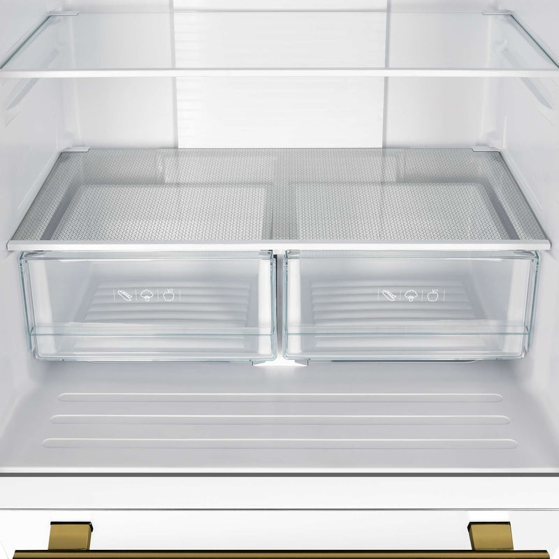 FORNO Gallipoli Espresso 30"-Wide White French Door Refrigerator with Bottom Freezer 17.5 Cu. Ft. Capacity - No Frost with Ice Maker, FFFFD1974-31WHT FORNO