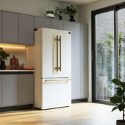 FORNO Gallipoli Espresso 30"-Wide White French Door Refrigerator with Bottom Freezer 17.5 Cu. Ft. Capacity - No Frost with Ice Maker, FFFFD1974-31WHT FORNO