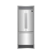 FORNO Gallipoli 30" French Door Refrigerator, 17.5 cu.ft. Capacity & Decorative Grill - 34" Wide, FFFFD1974-35SG FORNO