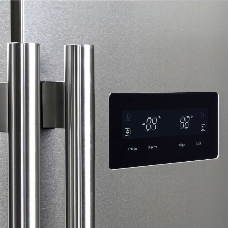 FORNO Salerno 33" Side-by-Side Stainless Steel Refrigerator 15.6 cu.ft, FFRBI1805-33SB FORNO