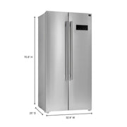 FORNO Salerno 33" Side-by-Side Stainless Steel Refrigerator 15.6 cu.ft, FFRBI1805-33SB FORNO